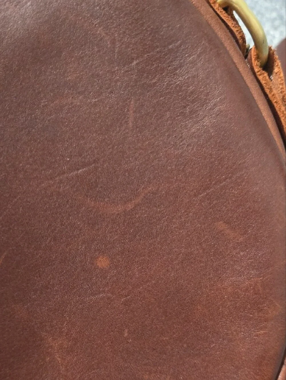 Portland Leather Brown Round Leather Belt Bag